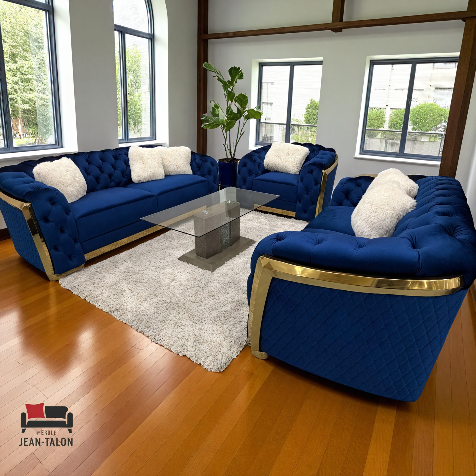 RegaliaGold™ Velvet Sofa Set – 6211