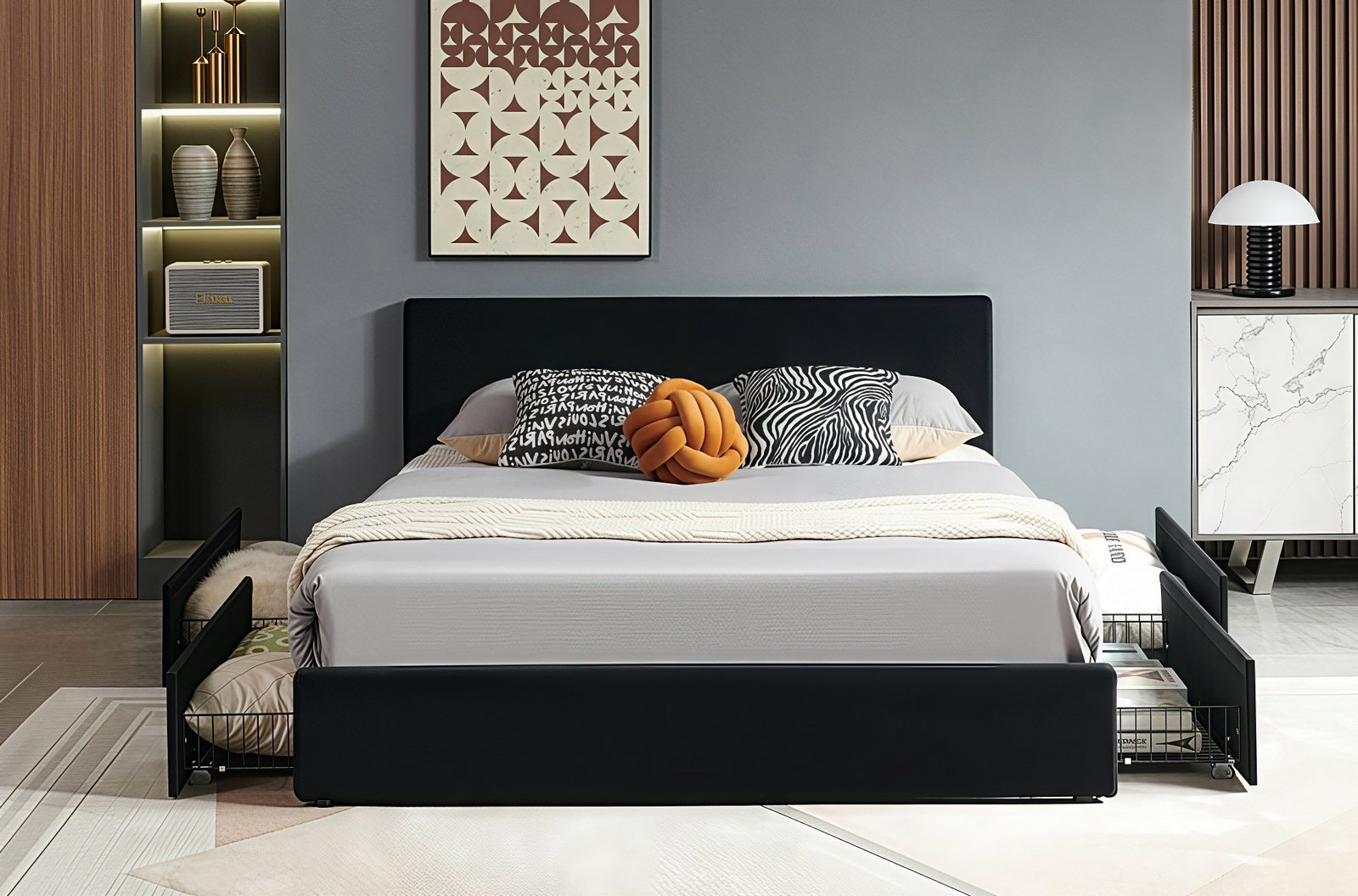 CALIX CORE™ – VELVET STORAGE PLATFORM BED – T2128