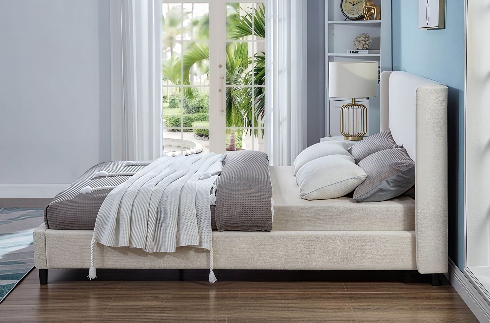SERELYN™ – BOUCLÉ UPHOLSTERED PLATFORM BED – T2192