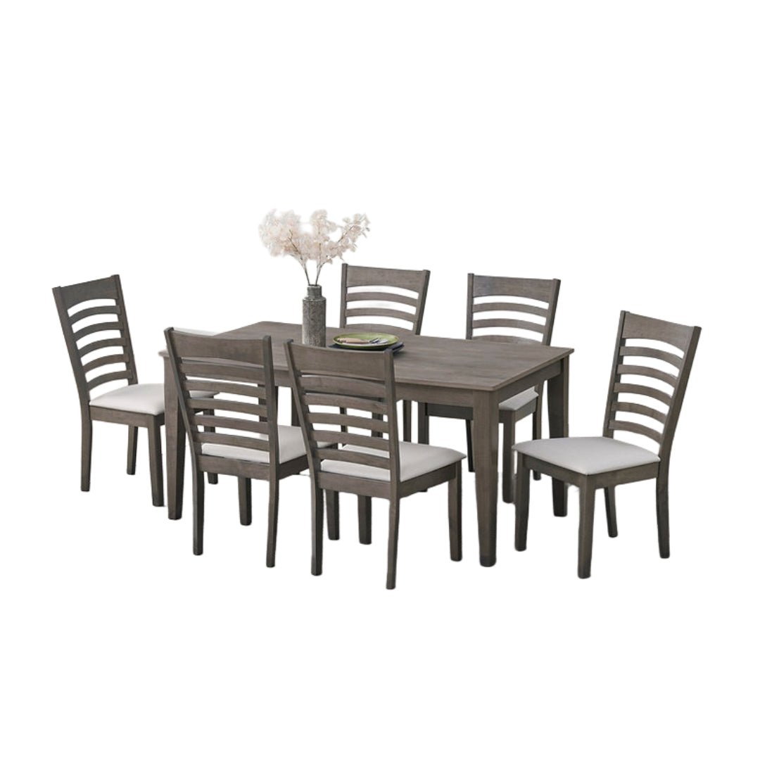 Antique Grey Ladder Back Dining Set – Model T-1080