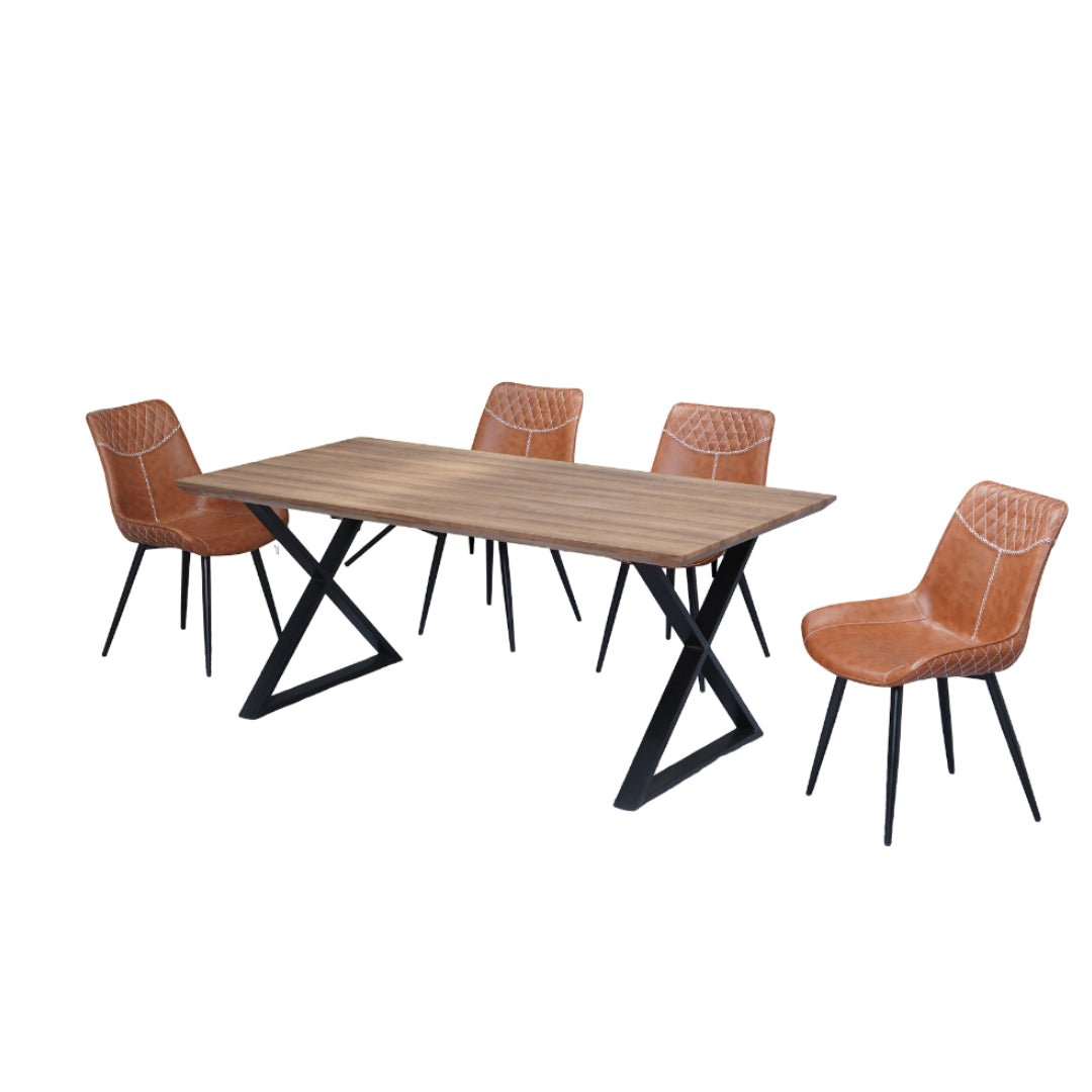 Industrial Style Wood Dining Set – Model T-1812
