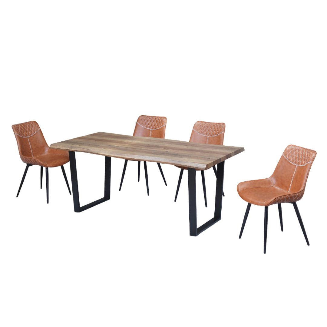 Rustic Faux Live Edge Dining Set – Model T-1810