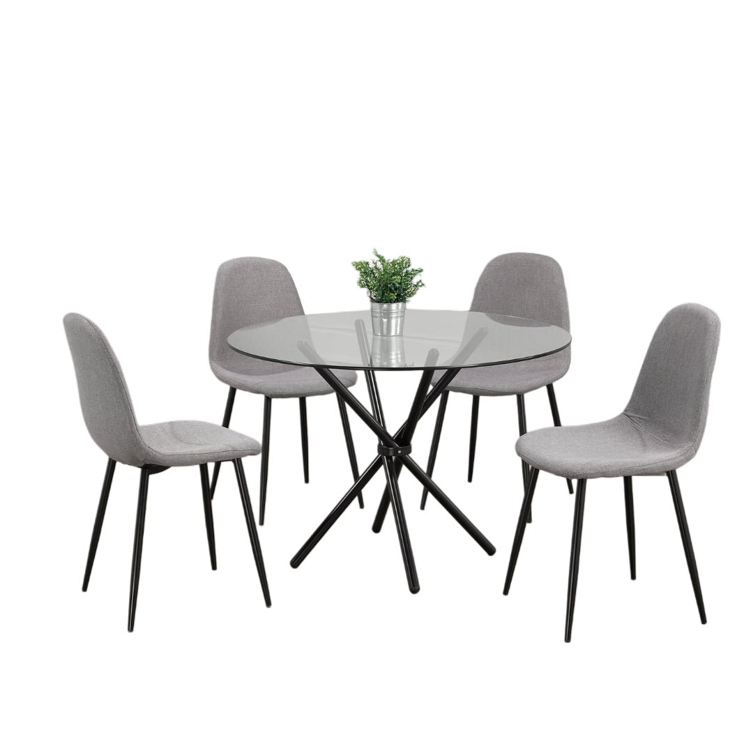 Modern Clear Glass Dining Set – Model T-1429