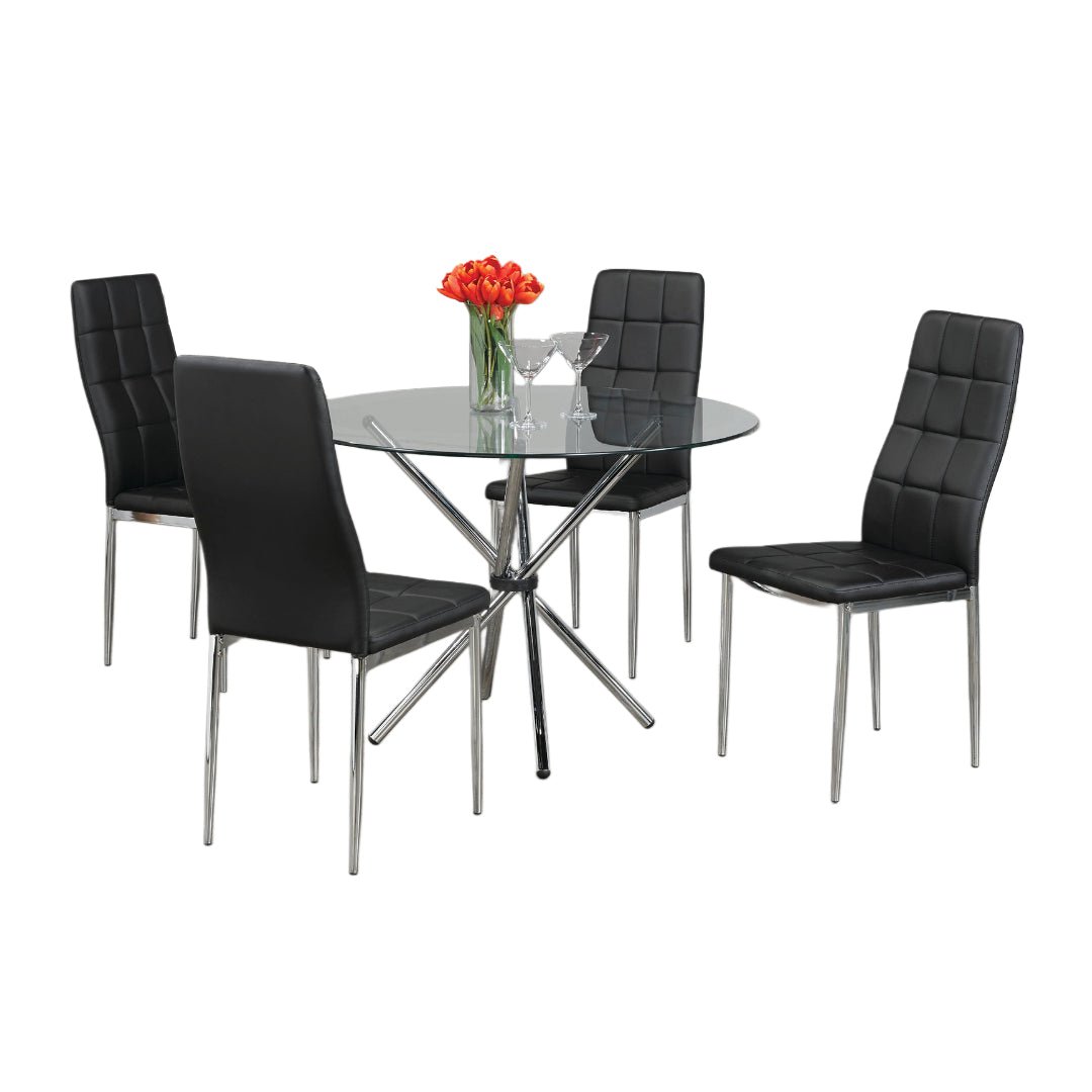 Contemporary Clear Glass Dining Set – Model T-1430