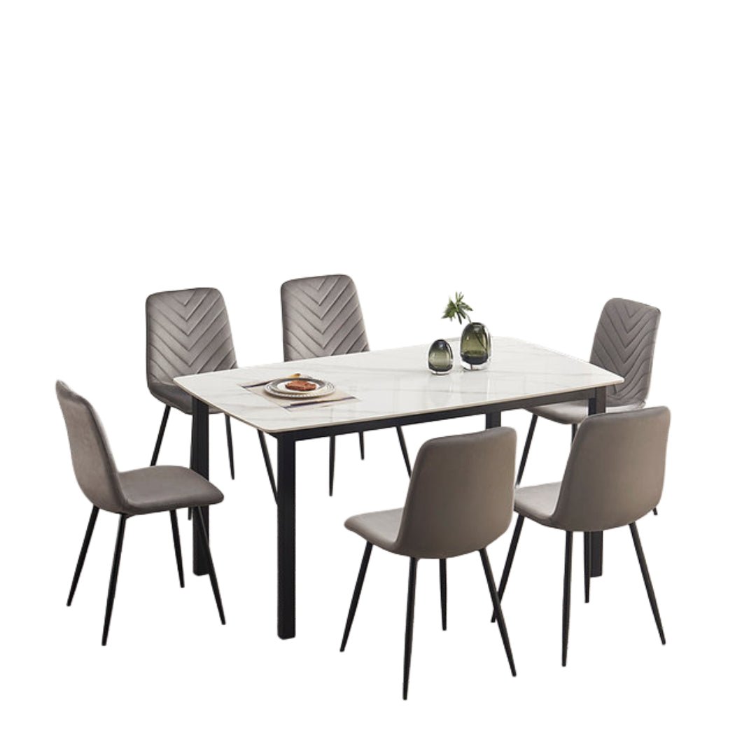 Modern Dining Set with Sintered Stone Marble Top - Model T-1815