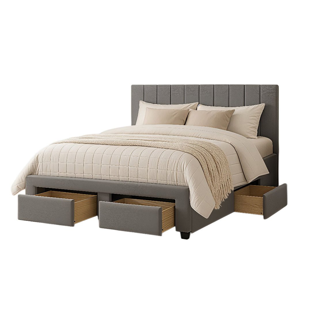 HARBOR SLATE™ – UPHOLSTERED STORAGE PLATFORM BED – T2157