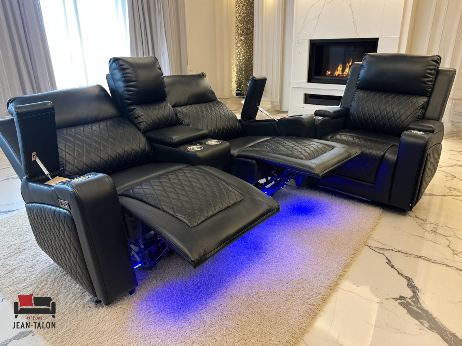 AuraChord™ PU Recliner Sofa Set – 7004