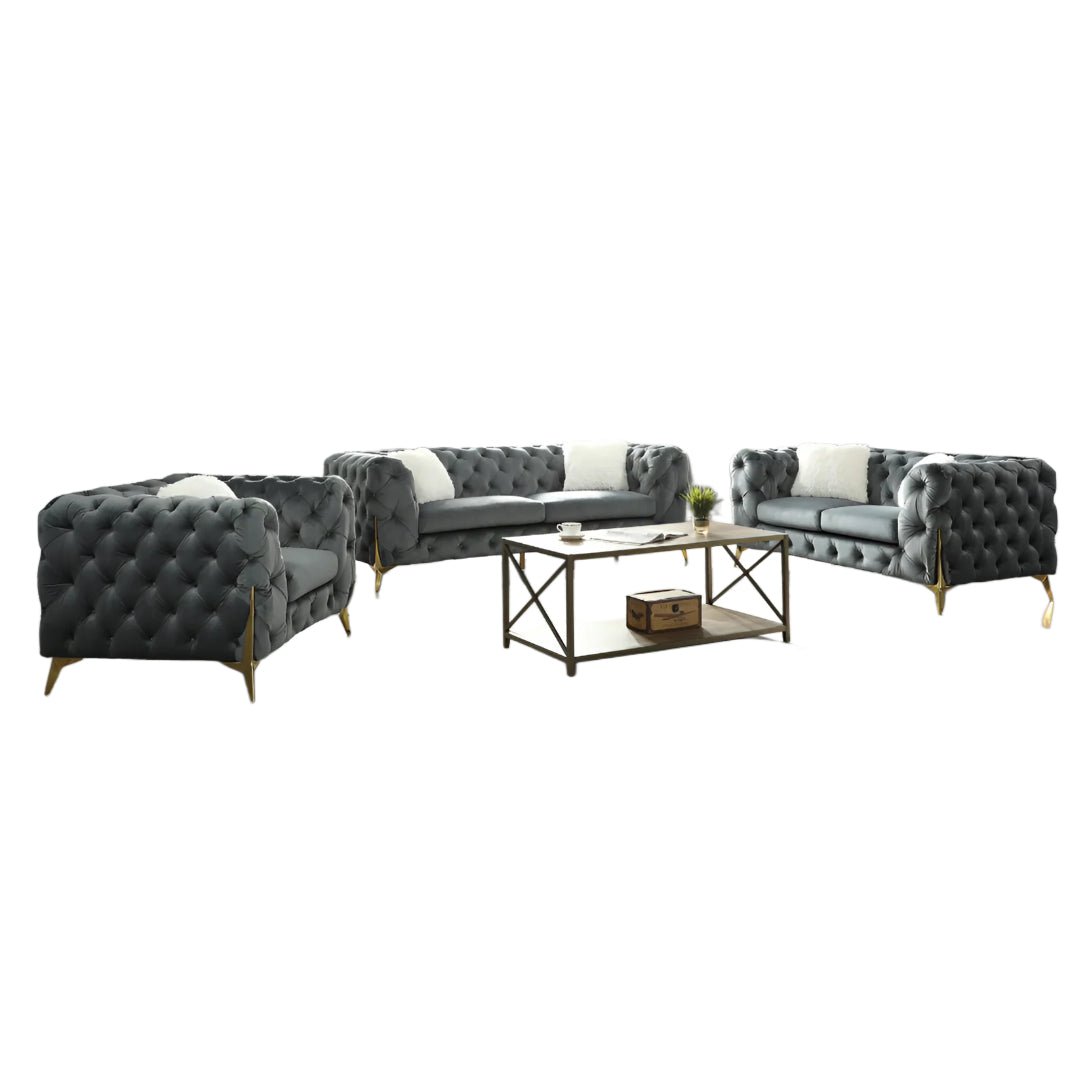 RolaCurve™ 3‑Piece Tufted Velvet Sofa Collection – 6090