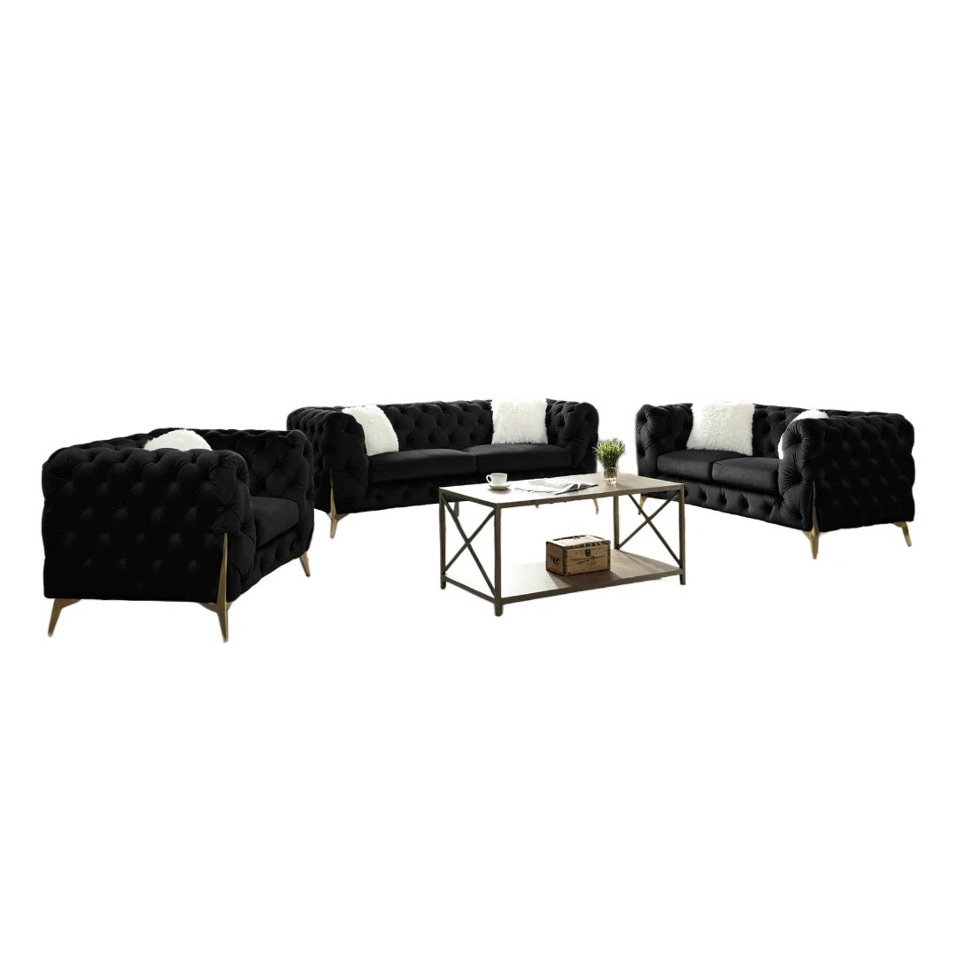RolaCurve™ 3‑Piece Tufted Velvet Sofa Collection – 6090