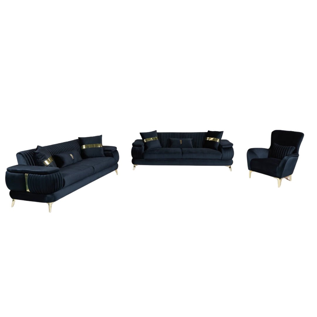 ECLIPSE NOIR™ – MULTI-FUNCTION VELVET SOFA SET – G-6074